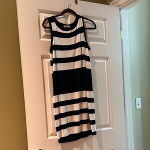 MICHAEL Michael Kors Black and White Striped Mini Dress
